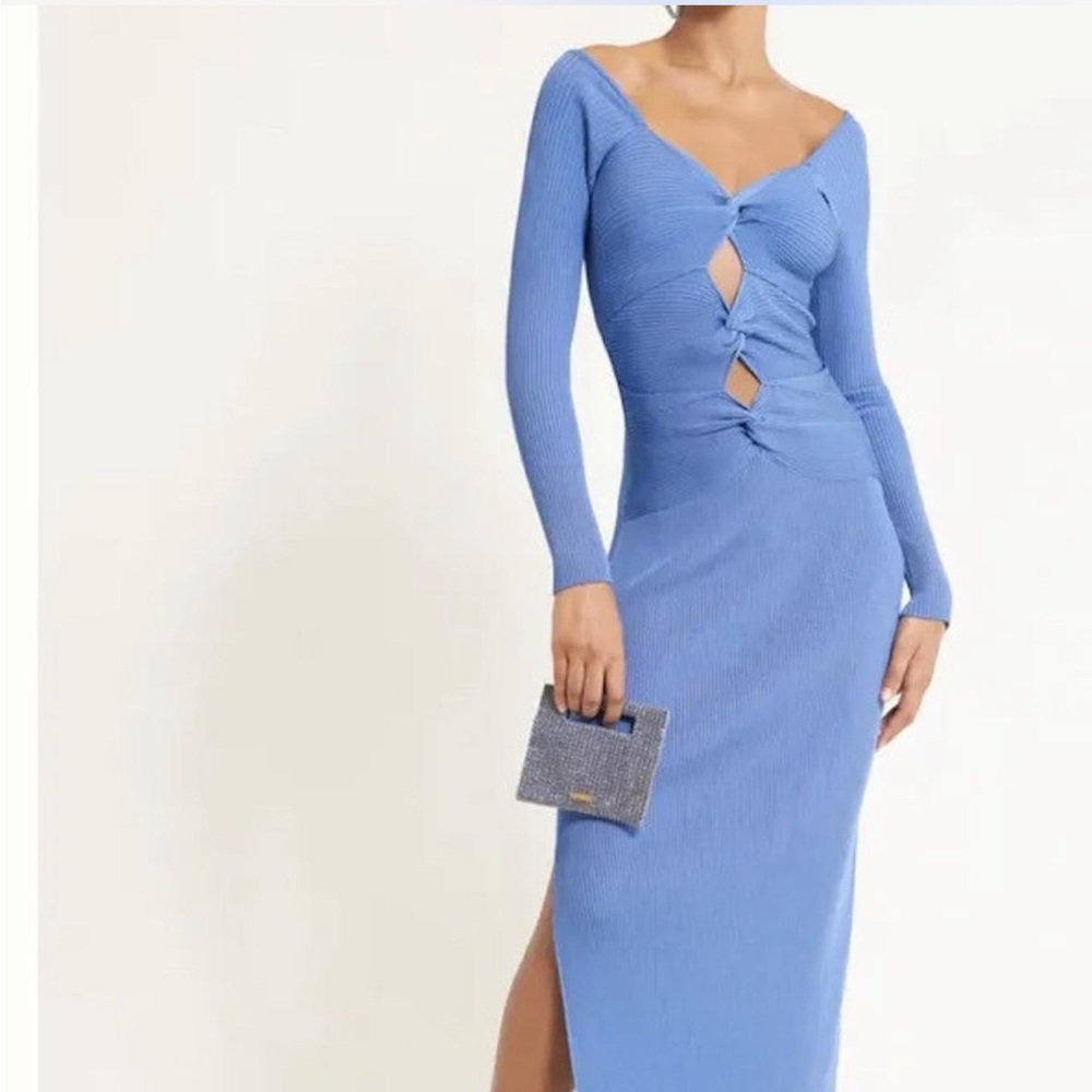 Cult Gaia Sky Blue Long Sleeve Dress XS
